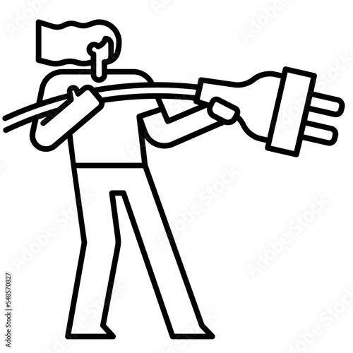 unplug line icon