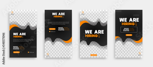 We are hiring set of social media post banner template background