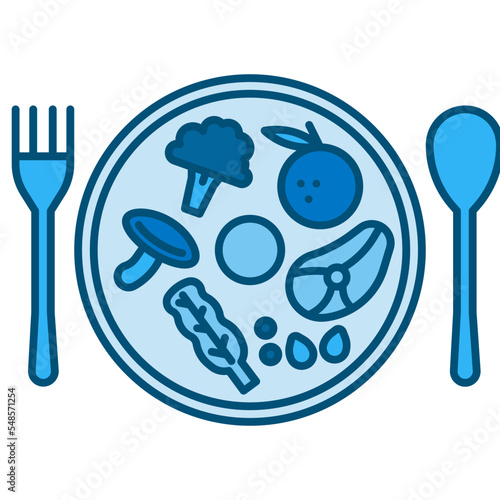 healty food blue line icon