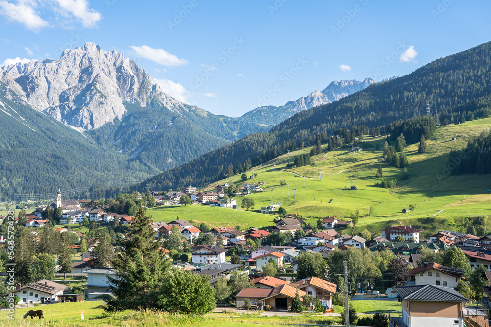 Alpine village in spring