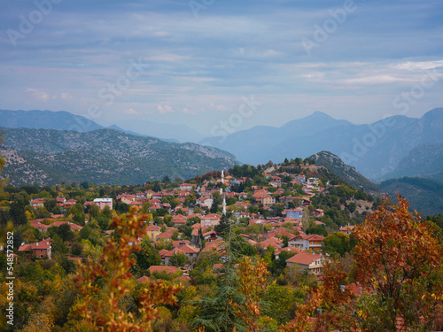 Aerial photo of town of Ormana Ibradi Antalya Turkey