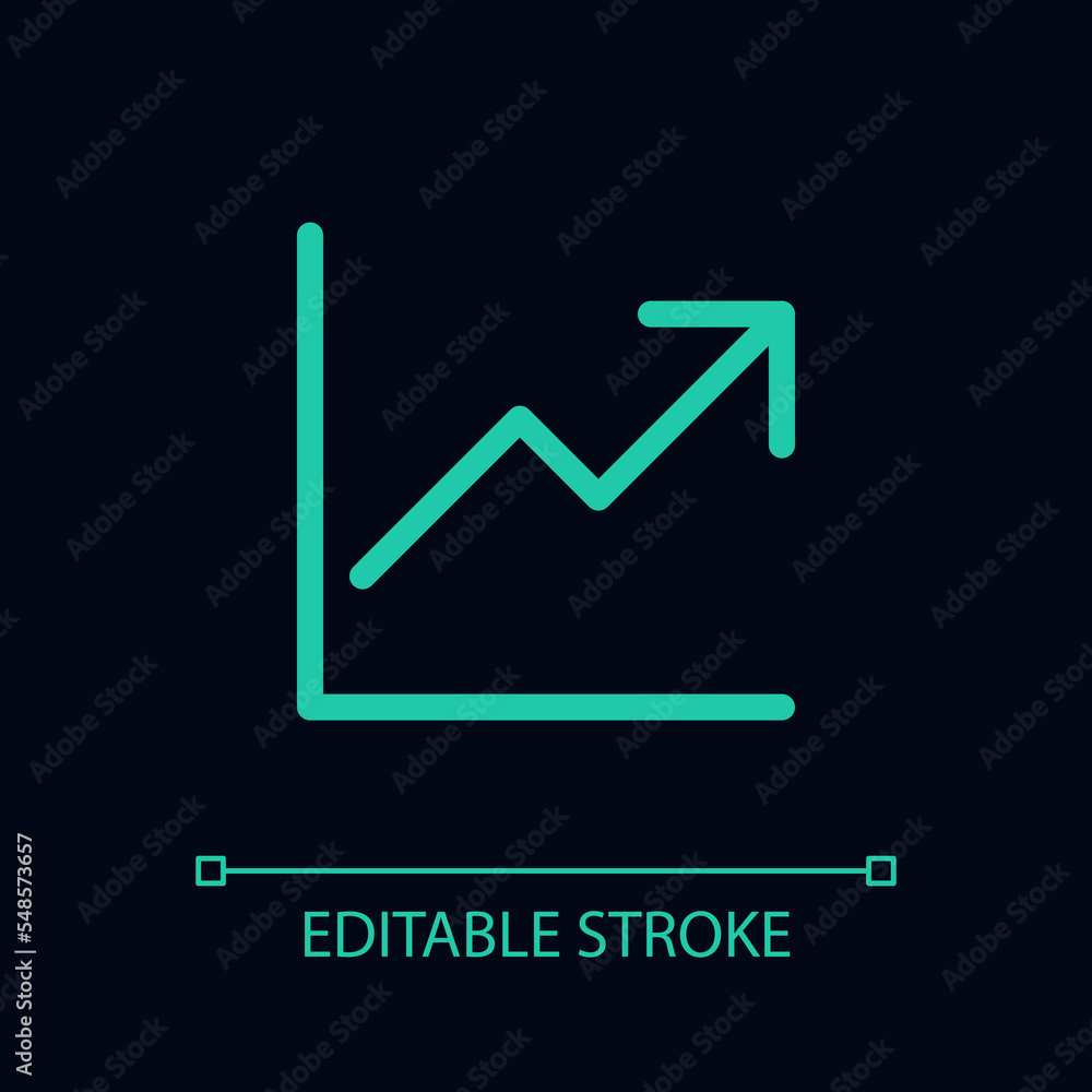 Demand increase graph pixel perfect glassmorphism ui icon for dark theme. Color filled line element with transparency. Isolated vector pictogram for night mode. Editable stroke. Arial font used Demand increase graph pixel perfect glassmorphism ui icon for dark theme. Color filled line element with transparency. Isolated vector pictogram for night mode. Editable stroke. Arial font used