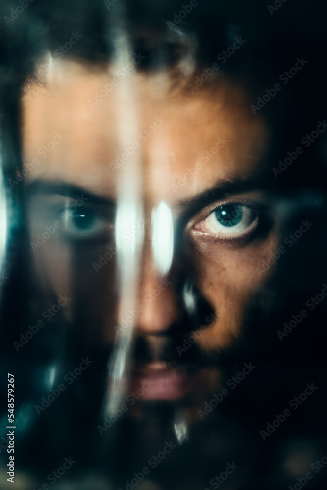 person is reflected by looking at the glass
person is reflected by looking at the glass