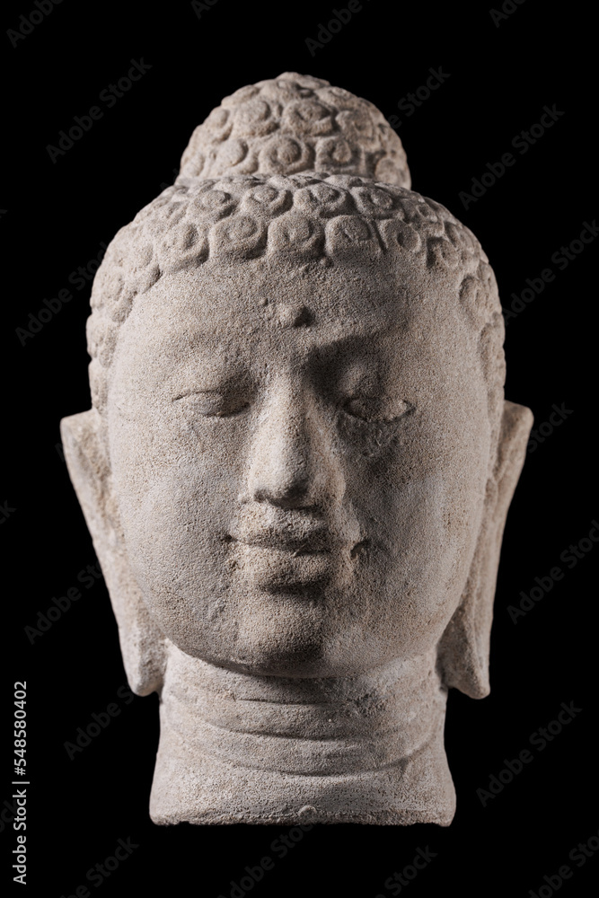 Fototapeta premium Buddha portrait isolated on black