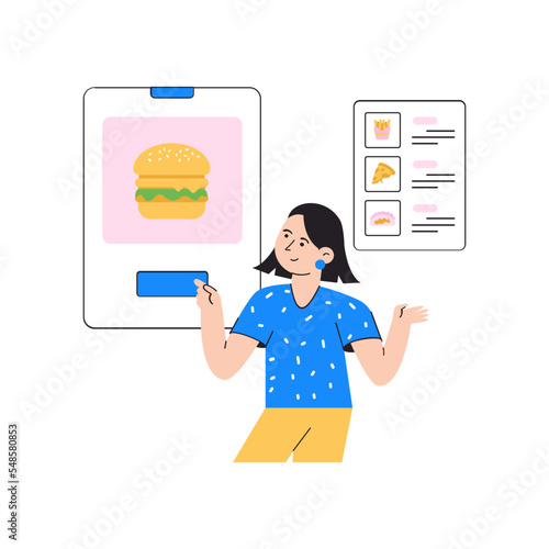 Trendy flat illustration of food order 