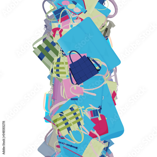 Background pattern abstract design texture. Vertical seamless stripe. Border frame, transparent background. Theme is about accessories, fashion, holiday, cosmetology, salon, Tote, Laptop Backpack