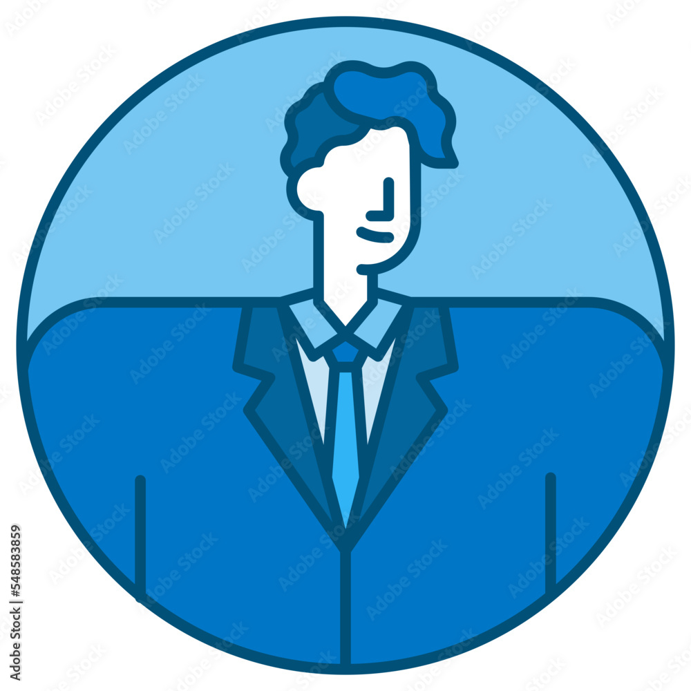 businessman blue line icon businessman blue line icon