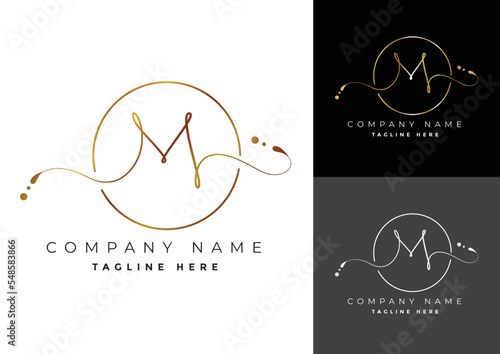 Letter M premium handwritten signature logo