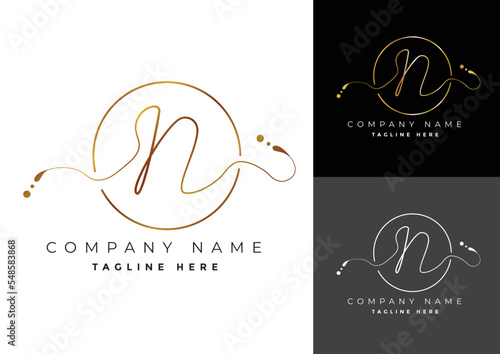 Letter N premium handwritten signature logo