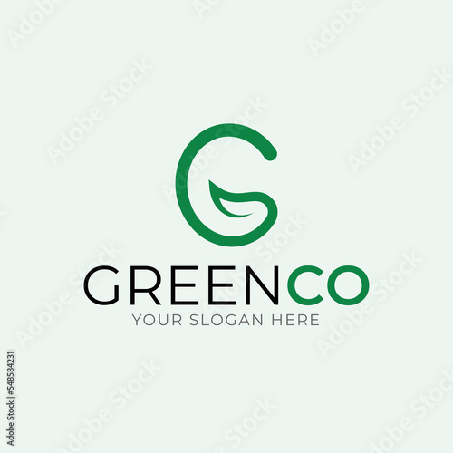 letter g - pure green logo - leaf logo - g logo - letter mark - monogram - eco friendly