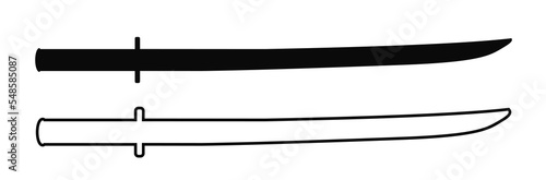 Katana sword vector icon kento ninjutsu symbol