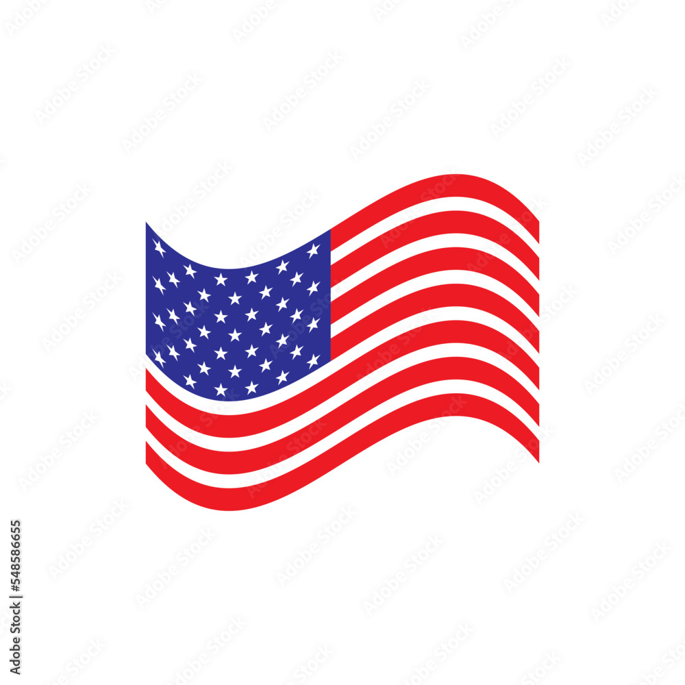 USA flag icon vector logo design template USA flag icon vector logo design template