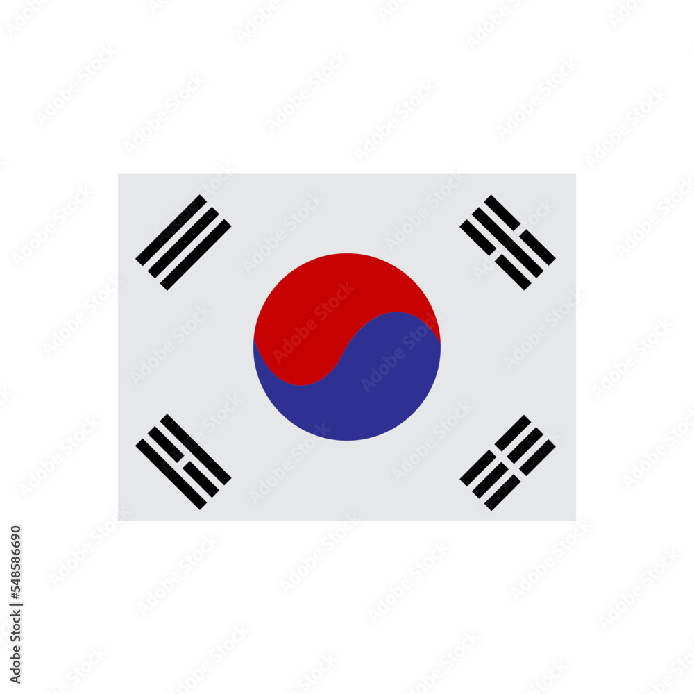 Korea flag icon vector logo design template