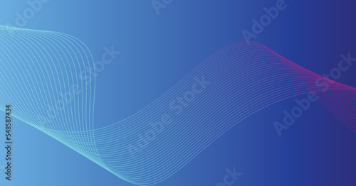 abstract blue wave background. Blue minimal round lines abstract background. Thin line wavy abstract vector background. Technology metallic line. Premium luxury design template