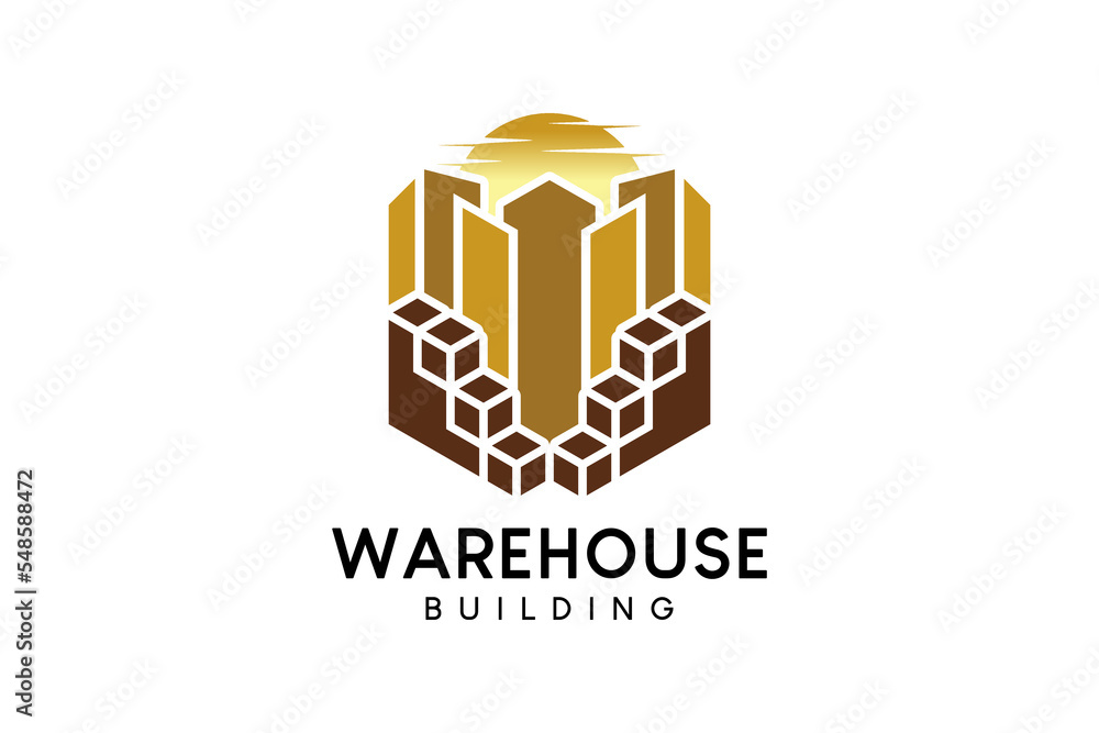 Warehouse building or goods warehouse logo design, vector illustration Warehouse building or goods warehouse logo design, vector illustration