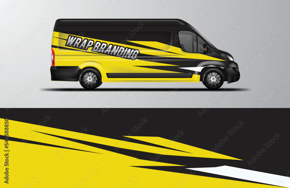 Van Wrap design vector, Company decal ready print and editable