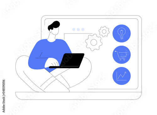 Online business abstract concept vector illustration.