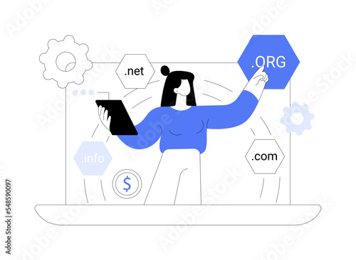 Domain Flipping abstract concept vector illustration.