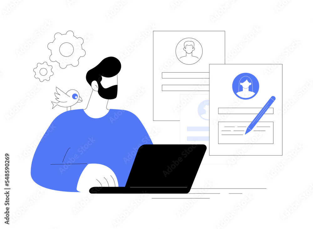 Resume writing service abstract concept vector illustration. Resume writing service abstract concept vector illustration.