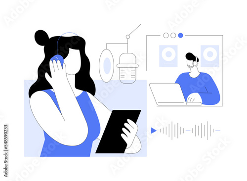 Voice over services abstract concept vector illustration.