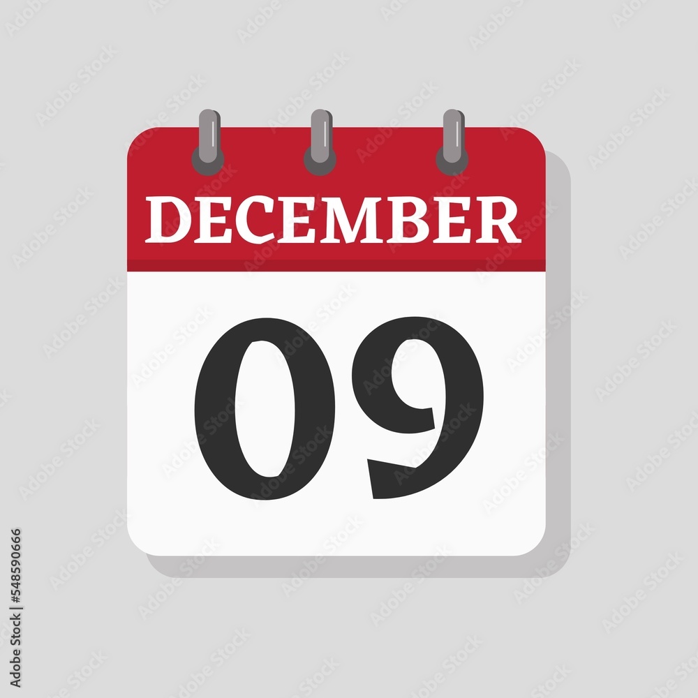 December 09 date visible on a page a day organizer calendar December 09 date visible on a page a day organizer calendar