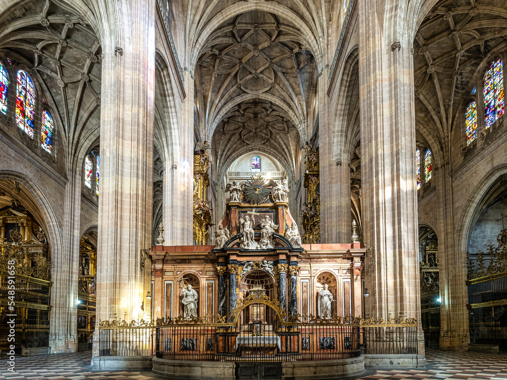Interior of the Catedral de Santa Maria de Segovia at Segovia, Castilla y Leon, Spain