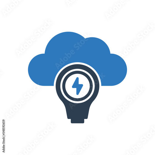 Cloud creative idea icon - vector symbol