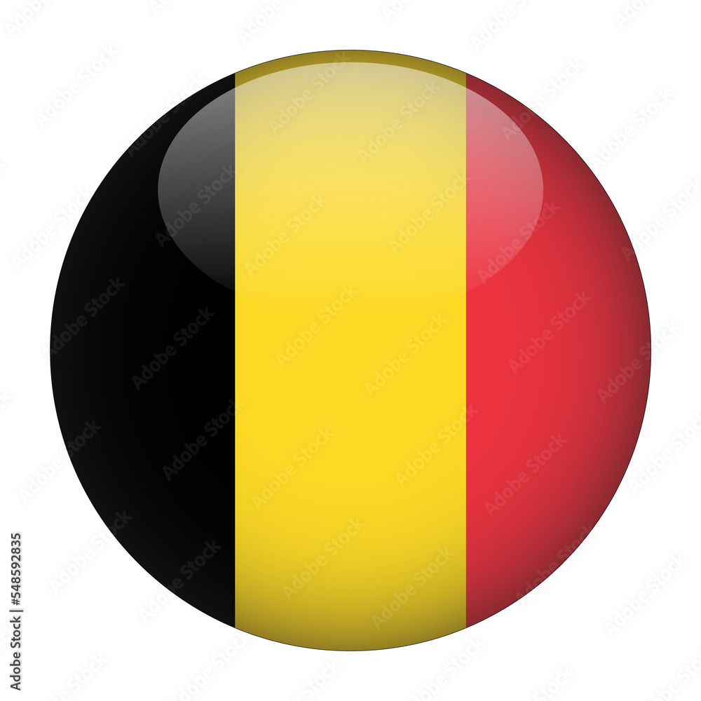 Fototapeta premium Belgium 3D Rounded Flag with no Background