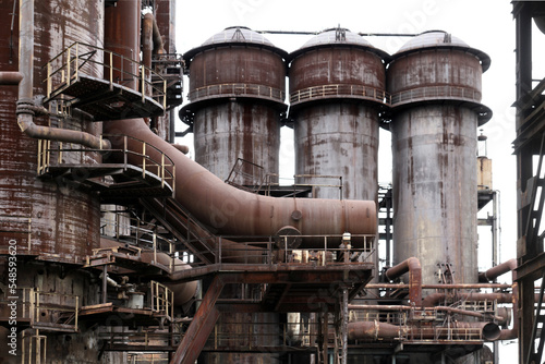 Rusty pipes and construction