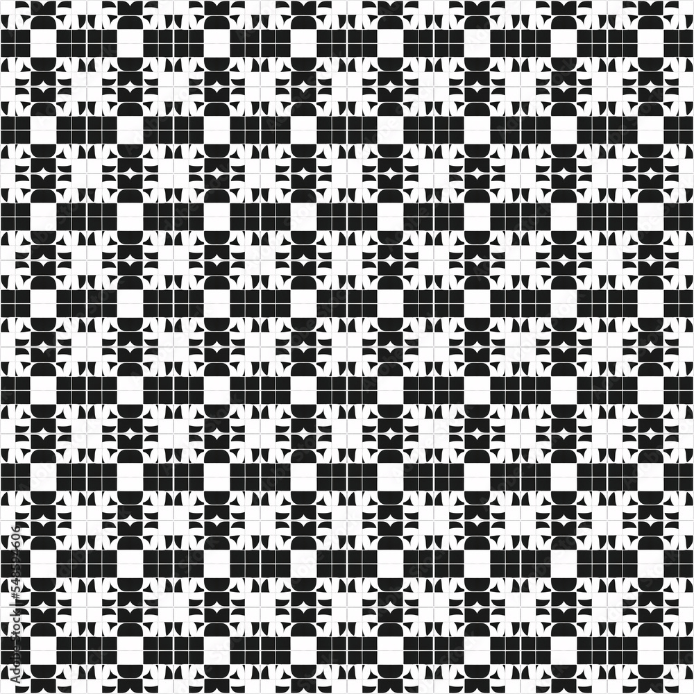 Black and white modern style seamless tile pattern background Black and white modern style seamless tile pattern background