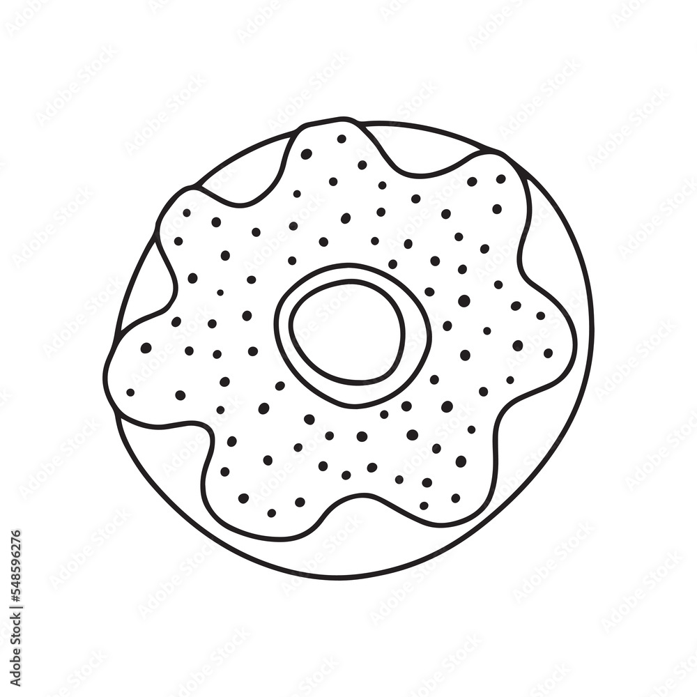 Hand drawn doodle donut vector illustration Hand drawn doodle donut vector illustration