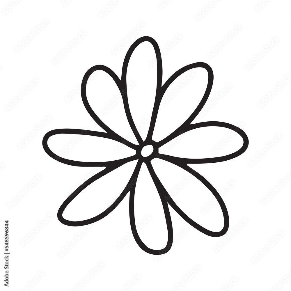 Vector doodle simple flower clipart. Hand drawn cute flower isolated Vector doodle simple flower clipart. Hand drawn cute flower isolated