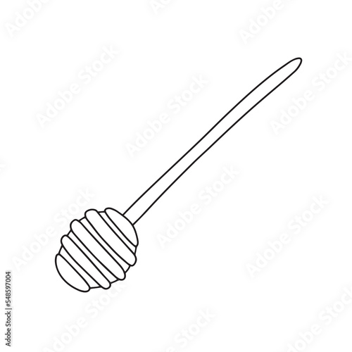 Vector doodle honey dipper isolated