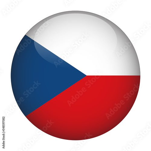 Czech Republic 3D Rounded Flag with Transparent Background