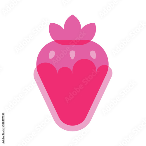 Isolated strawberry with chocolate candy sheer flat icon Vector illustration