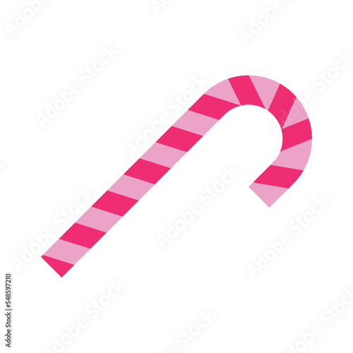 Isolated christmas candy cane sheer flat icon Vector illustration