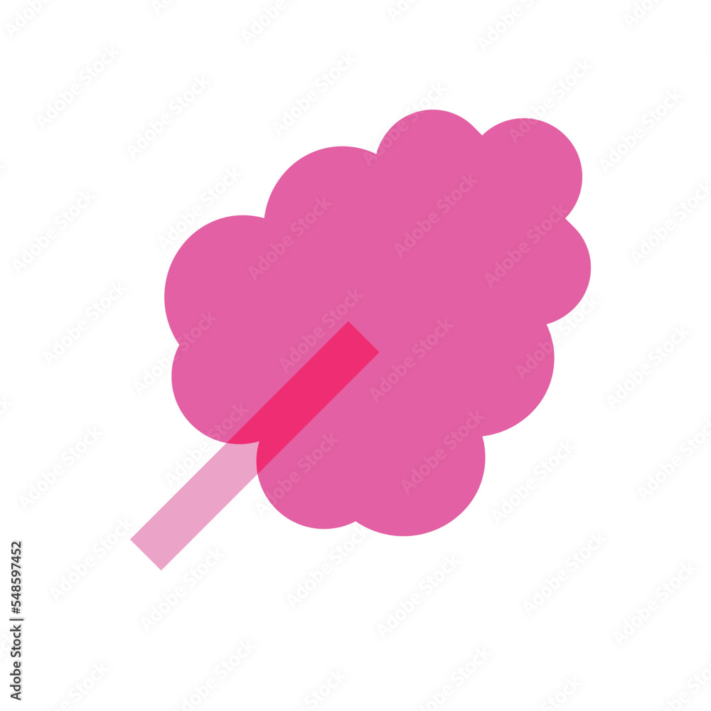 Isolated pink sugar cotton candy sheer flat icon Vector illustration