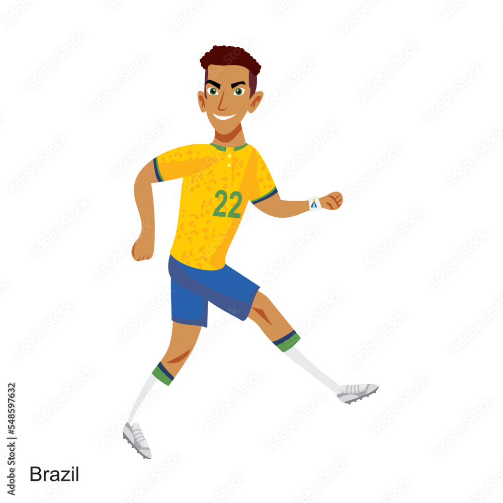 Brazil Soccer Player Vector Illustration