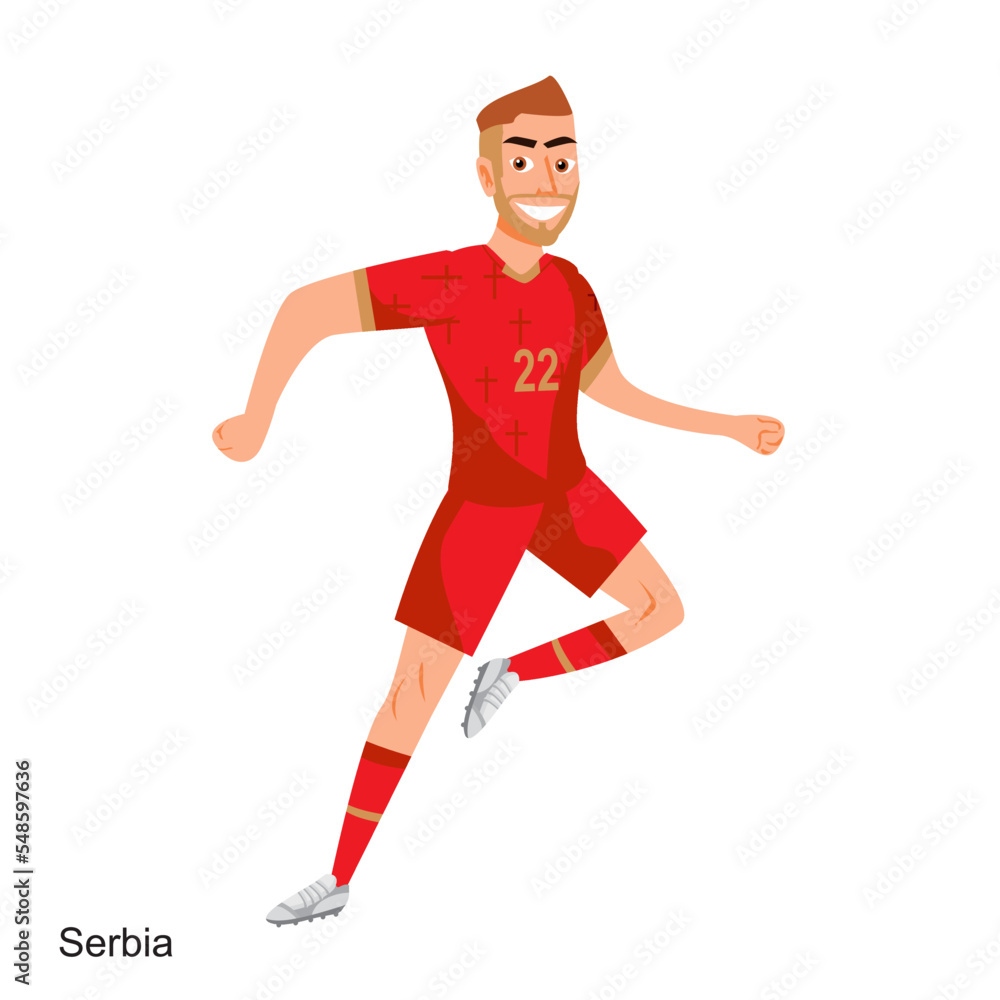 Serbia Soccer Player Vector Illustration