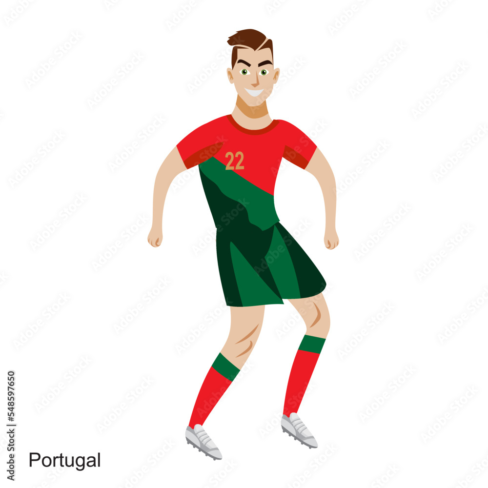 Portugal Soccer Player Vector Illustration Portugal Soccer Player Vector Illustration