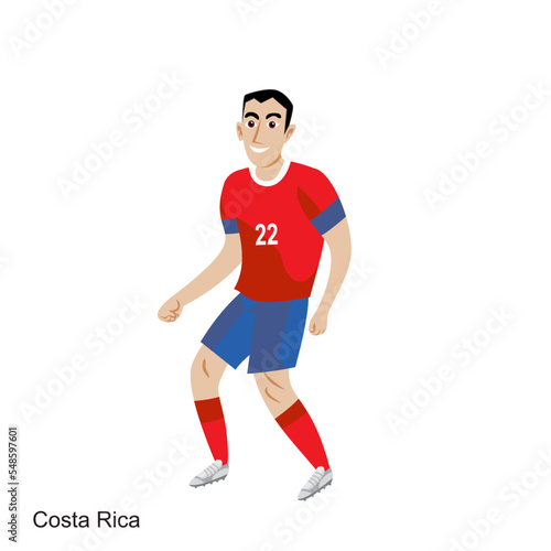 Costa Rica Soccer Player Vector Illustration