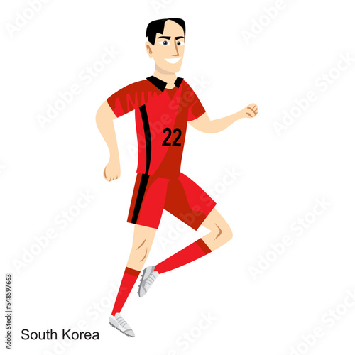 South Korea Soccer Player Vector Illustration © fabiobiondopro