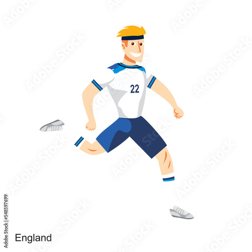 England Soccer Player Vector Illustration