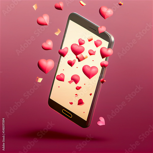 Smartphone and hearts