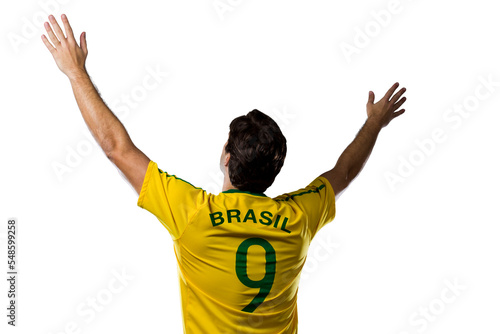 Brazilian soccer player, celebrating the championship