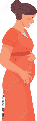 Pregnant woman character. Baby expecting. Happy pregnancy
