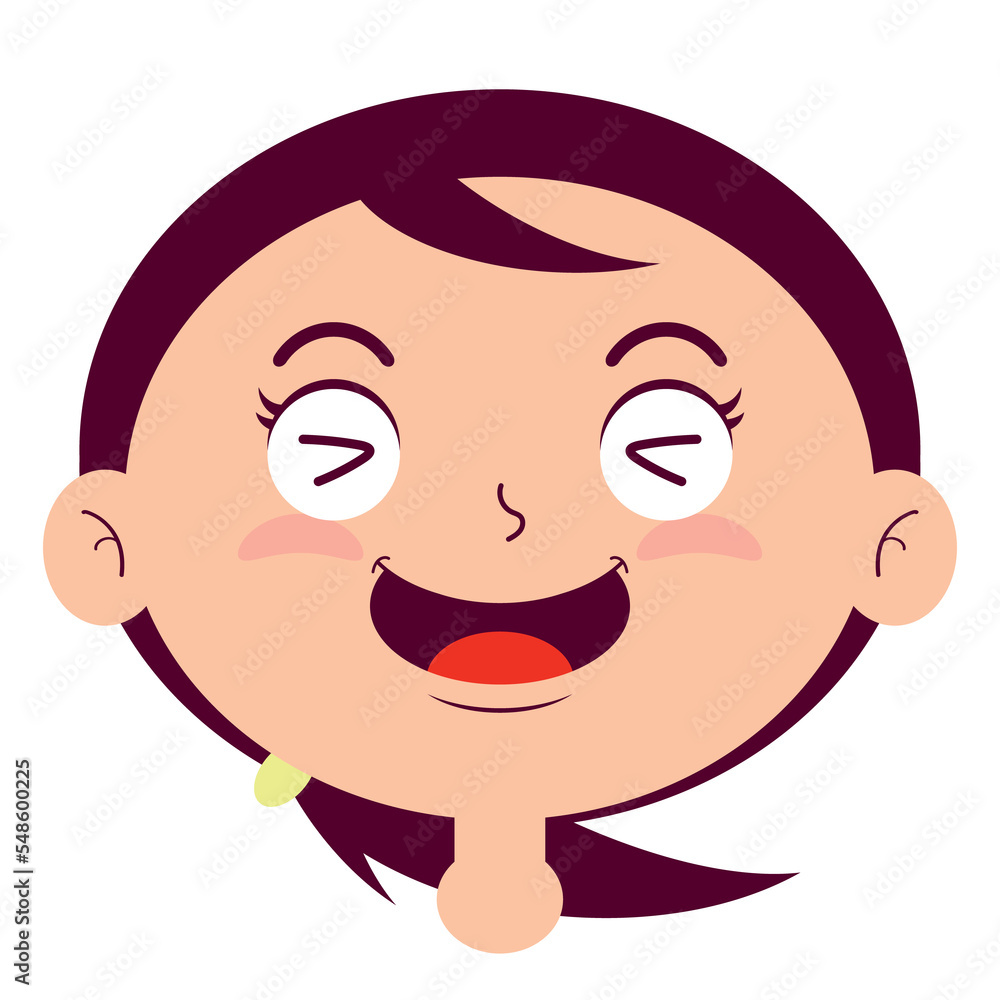 girl happy face cartoon cute girl happy face cartoon cute