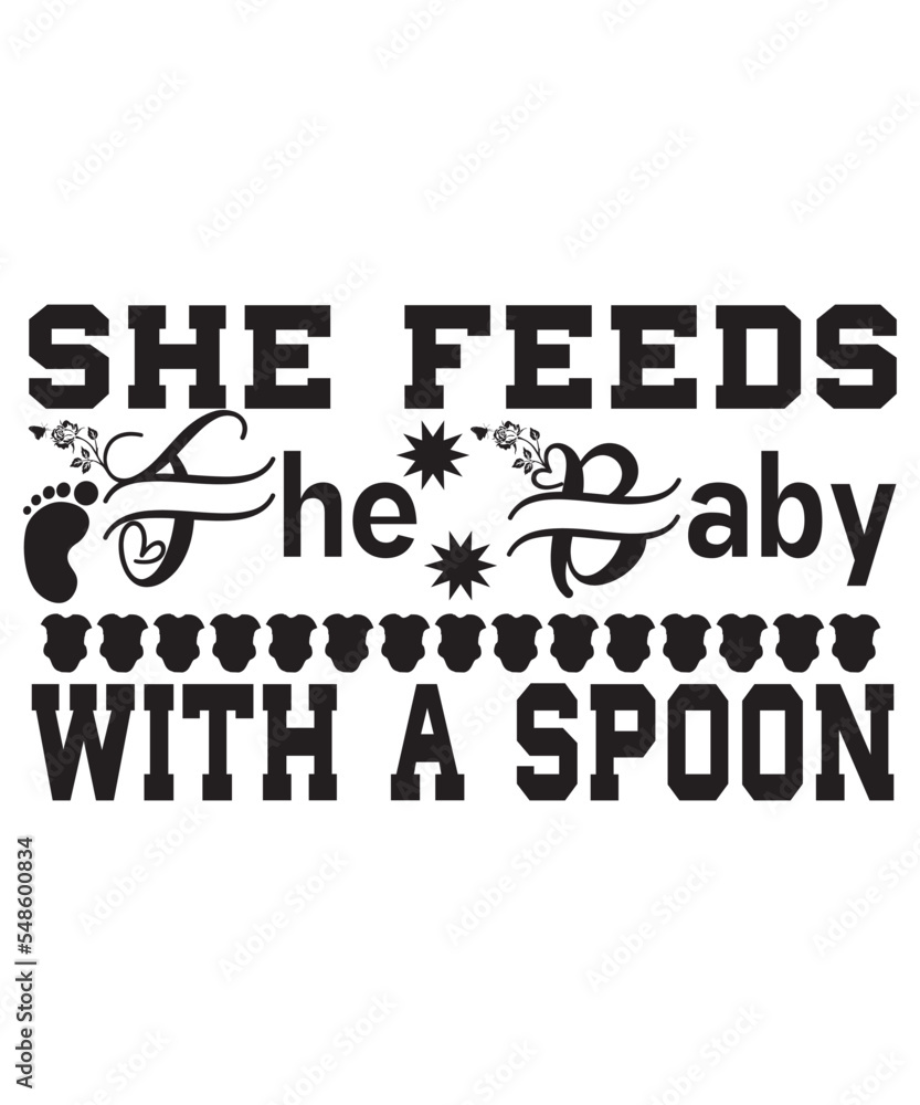 she feeds the baby with a spoon