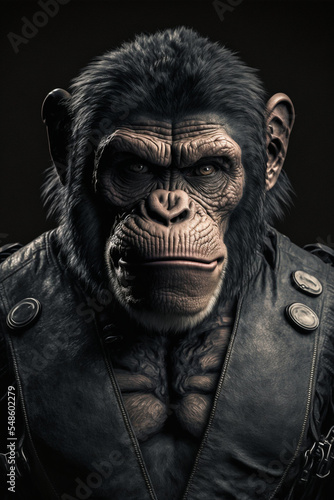 portrait of a rocker chimp © Martin