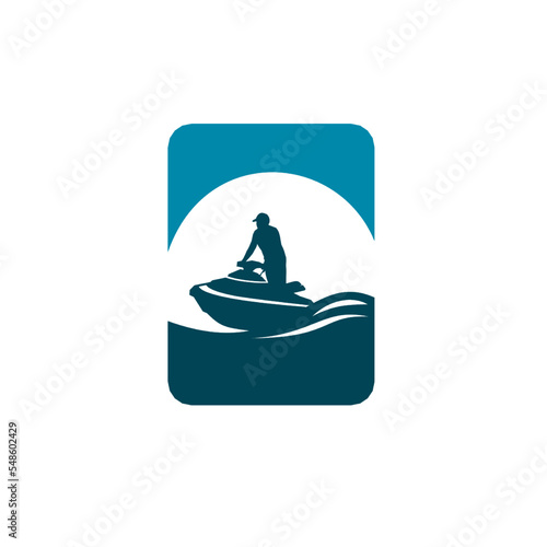 Jet Ski Sports Logo vector, Extreme Jet Ski design vector silhouette
